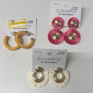Sugarfix by Baublebar Women's Earring Set - Pink, Yellow, Cream